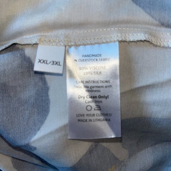 HOUSE OF AZOIIA SILK BLEND BLUE FLOWERS KAFTAN DRESS - NEW WITH TAGS - XXL/3XL - Picture 14 of 16